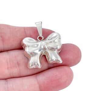 Vintage Taxco Mexico Sterling Silver 925 Bow Pendant
